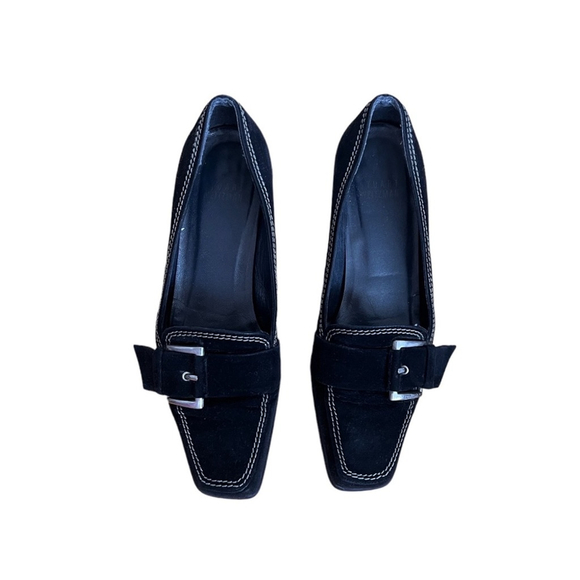 Vintage Stuart Weitzman Suede Square Toe Loafers - Picture 8 of 9